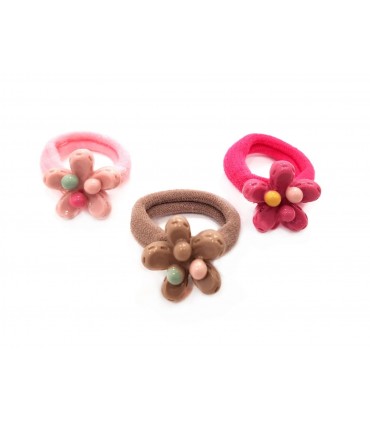 Elastico per Capelli  Le Kikke da Bambina con Fiore conf.12pz. assortiti come da foto