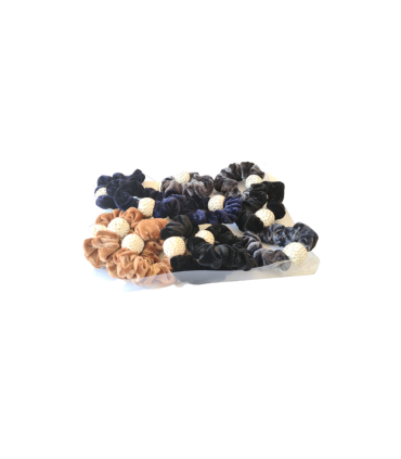 Fermacoda per Capelli in Velluto Le Kikke colori assortiti conf. 12 pz.