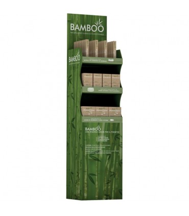 Espositore da Terra Bamboo con Disci Stuccanti-Bastoncini Cosmetici e Classici eS pazzolino da Denti Totale 85 pz.