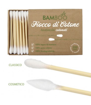 Espositore da Terra Bamboo con Disci Stuccanti-Bastoncini Cosmetici e Classici eS pazzolino da Denti Totale 85 pz.