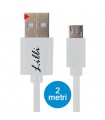 Cavo Lilli Micro USB in PVC per Dispositivi Android Lunghezza 2MT Disponibile  Nero