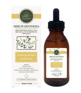 Sieri Essenziali di Bellezza Biologici con Acido Jaluronico e Veleno d'Api Lady Venezia 100ml