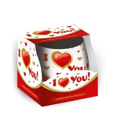 Candela Profumata Santo Candles in Vetro Fragranza I Love Yuo 100g