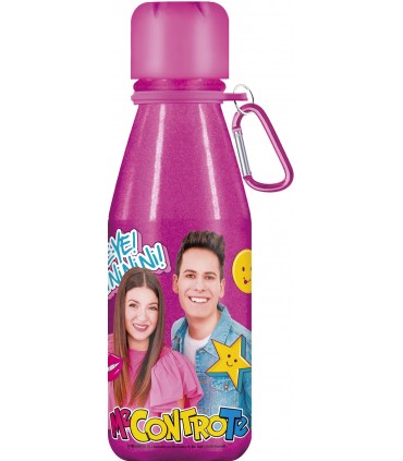 Borraccia in Alluminio Glitterate Me Contro Te da 500ml  Expo da 8 pz. colori assortiti