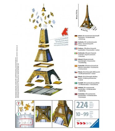 Puzzle Ravensburger 3D H.4cm 216 pz. Tour Eiffel