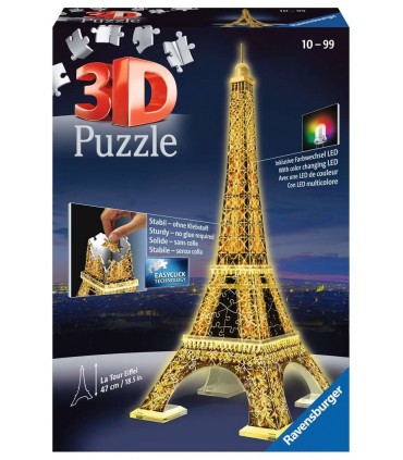 Puzzle Ravensburger 3D che si Illumina H.29cm 216 pz. Torre Eiffel Night
