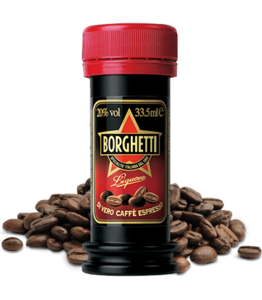 BORGHETTI LIQUORE AL CAFFE' MIGNON 20° BOTTIGLIA IN PLASTICA DA 33.5ML CARTONE DA 50 PZ.