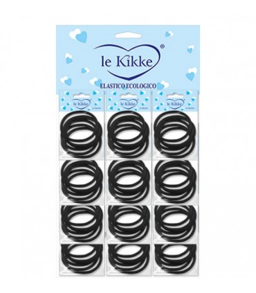 Elastico per Capelli Bustina 6pz. DIam.4.5 cm colore Nero conf. 12 bustine