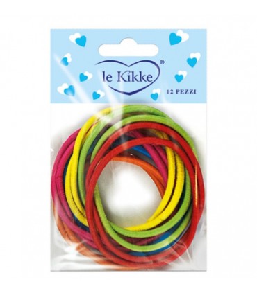 Elastici per Capelli Le Kikke Bustina 12pz. Diam.6 cm colore Argento conf. 12 bustine