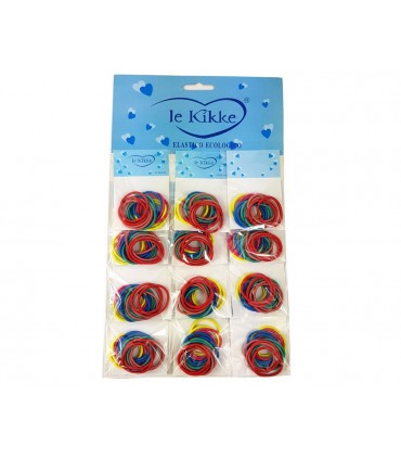 Elastici per Capelli Le Kikke Bustina 6pz. Diam. 4.5 cm colori assortiti conf. 12 bustine
