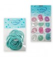 Elastici per Capelli Le Kikke Bustina 12pz. Diam.4.5 cm colori Pastello con Glitter conf. 12 bustine