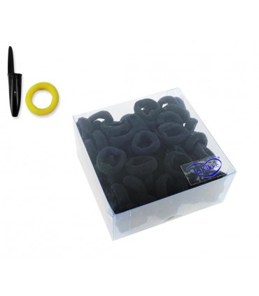 Elastici per Capelli Lekikke Diam. 2 cm Spessore 0.7 mm Conf. 100 pz. colore Nero