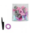 Elastici per Capelli Lekikke Diam. 2 cm Spessore 0.7 mm Conf. 100 pz. colore Pastello