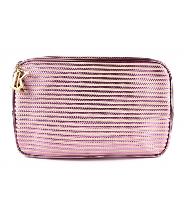 Beauty Case Donna Rigato Effetto Intrecciato Le Kikke Dim.28x18 cm Disponibile in 3 colori