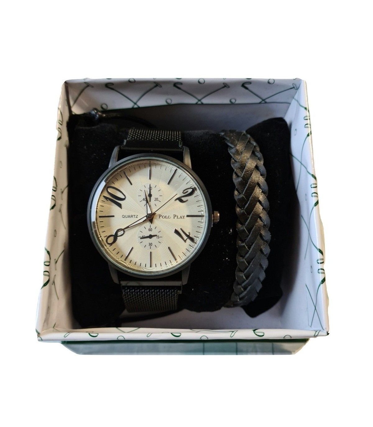 Orologio Uomo Polo Play Cinturino in Maglia con Bracciale colore Nero  confezionato in scatola