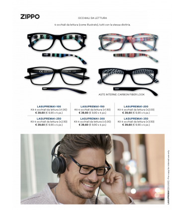 Ricarica Occhiali da Vista Zippo Mod.Sup-1 da 4 pz. Diottria + 2.00