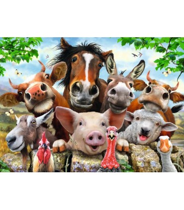 Puzzle Ravensburger 49x36 cm. 300 pz. Selfie in Fattoria
