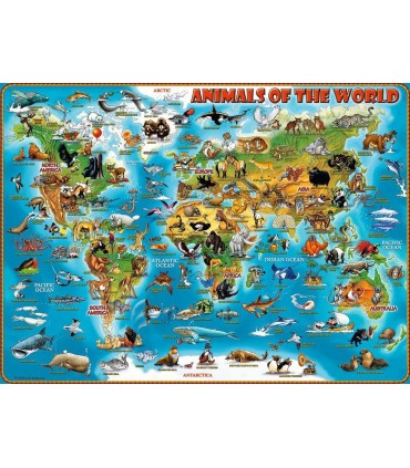 Puzzle Ravensburger 49x36 cm. 300 pz. Animali nel Mondo