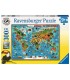 Puzzle Ravensburger 49x36 cm. 300 pz. Animali nel Mondo