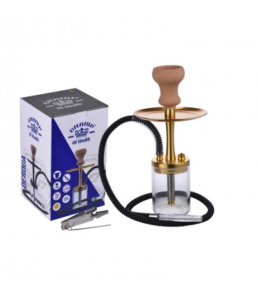 Narghilè Champ Deroua Gold in Vetro 1 Tubo H.50 cm colore Nero