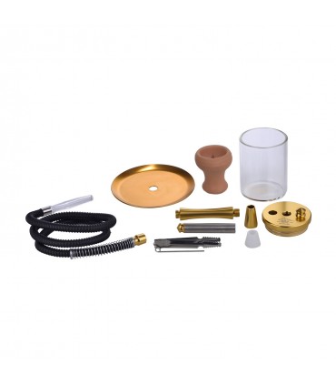 Narghilè Champ Deroua Gold in Vetro 1 Tubo H.50 cm colore Nero