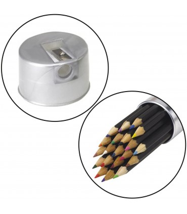 Cilindro F.C. Fiorentina di Metallo con 20 Matite colorate e Temperino