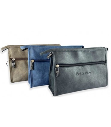 Beauty Case Uomo Effetto Sabbiato con Manico  Le Kikke Dim.27x19 cm Disponibile in 4 colori