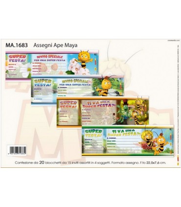 Assegni Ape Maya conf. 20 blocchetti da 15 inviti