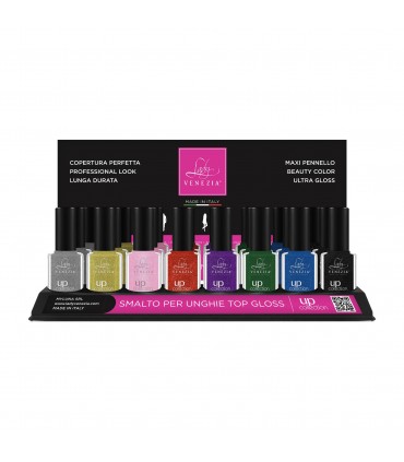 Smalto Up per Unghie Colorati Spring- Summer assortiti Lady Venezia da 12ml Expo da 24 pz. assortito con  8 colori