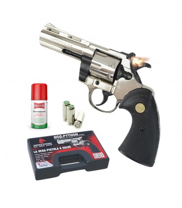 Pistola a Salve Scacciacani Mod. Phyton Revolver Calibro 38mm colore Cromato