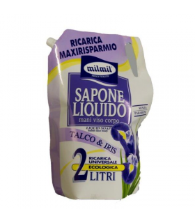 Sapone Liquido Mil Mil Mani Viso e Corpo Talco&Iris ricarica  2 Litri