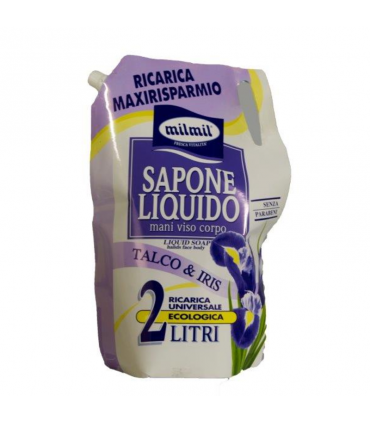 Sapone Liquido Mil Mil Mani Viso e Corpo Talco&Iris ricarica  2 Litri