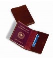 Porta Passaporto in Vera Pelle con tasche porta tessere Colore Cuoio Naturale