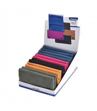 Busta Portatabacco Champ con Zip in Similpelle Expo da 12 assortiti con 4 colori