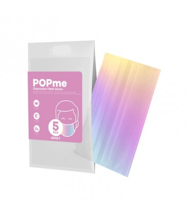 Mascherine Chirurgiche Protettive POPme Monouso 3 Strati colore Rainbow Blister da 5 pz.