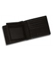 Portafoglio e Portacarte di Credito Dal Negro con Ribalta 12 Posti in Vera Pelle Color Vitello Nero
