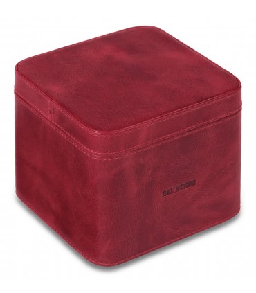 Cubo Portatoscanelli Dal Negro Interno in Legno e Rivestito in Vera Pelle Colore Rosso