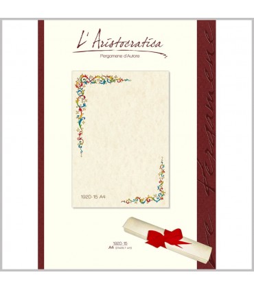 Carta Pergamena L'Aristocratica 160 gr. Formato A4 colore avorio conf.12 fogli