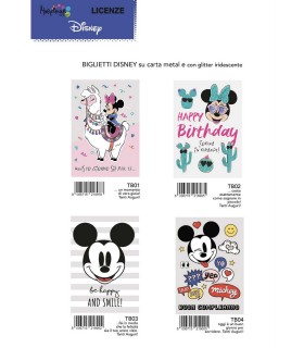 Biglietto Marpimar Compleanno Disney Metal con Glitter conf. 12 pz. assortiti