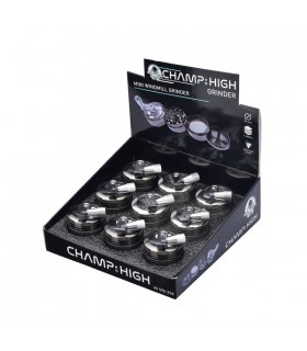Grinder Champ in Metallo con Macinino 4 Parti Diam.40mm conf. 6 pz. assortito con 2 colori