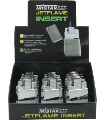inserto per accendino zippo  Tristar con fiamma turbo jetflame expo da  12 pz.