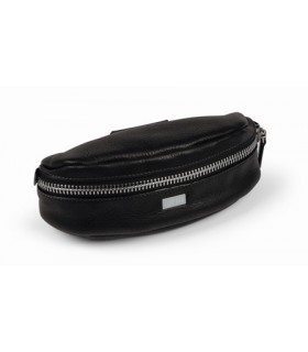 custodia porta occhiali niji con cerniera in pelle colore nero