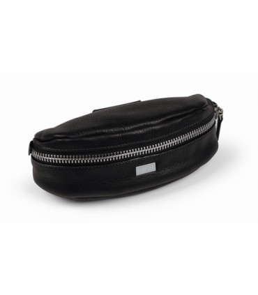 custodia porta occhiali niji con cerniera in pelle colore nero