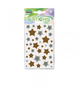 stelle adesive gommate oro e argento lebez