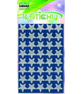 stelle adesive colore argento blister 80 pz