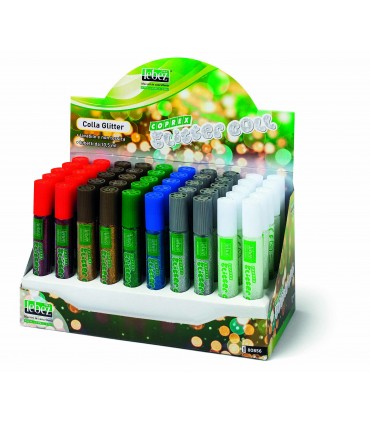 colla gitter lebez tubo da 10.5ml expo da 50 pz. colori assortiti come da foto