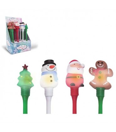 penne a sfera natalizie lebez con led expo da 12 pz. assortite come da foto