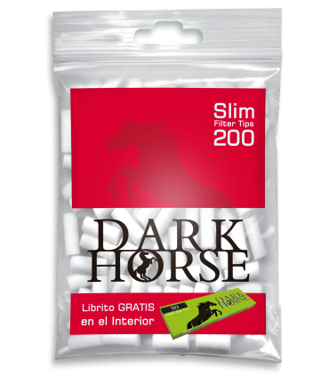 filtri dark horse slim 6mm in bustina con Cartina Corta Verde conf. 25 bustine da 200 filtri