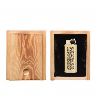 ACCENDINO A PIETRINA COZY FLINT IN METALLO COLORE oro ANTICO CONFEZIONATO IN ELEGANTE SCATOLA DA REGALO in legno