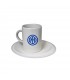 tazzina da caffè cilindrica in ceramica con piattino f.c. inter Confezionata in scatola da regalo